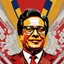 Placeholder: President of Colombia Gustavo Petro linear drawing colors red white and yellow hyper-detailed 8k