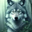 Placeholder: wolf, blue, forest, masterpiece, expert, 8K, hyperrealism, sharp focus, cinematic lighting