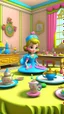 Placeholder: Princess Penelope's preparations for the tea party,cartoon,3D