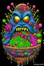 Placeholder: Monster made of ice cream, candy, gum drops, sprinkles tattoo design, traditional tattoo style, t-shirt design, fantasy art, digital painting, clean dark background, 8K by R. crumb, Todd Schorr, Robert Williams, Alex Alemany