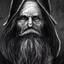 Placeholder: a short wizard with a tall hat, long black hair and beard, detailed rugged and elderly face, tall, fantasy magic, wielding a magical glowing staff, worn out mythical robe, dark light night, intricate, elegant, sharp focus, illustration, highly detailed, complementary colors, vivid contrast, colorful, highly detailed abbey background, concept art, matte, art by john avon and christopher rush and Veronique Meignaud, masterpiece