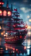 Placeholder: vampire ship, on a glass pier cat walk,bokeh like f/0.8, tilt-shift lens 8k, high detail, smooth render, down-light, unreal engine, prize winning