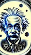 Placeholder: Albert Einstein, detailed and intricate calligraphy ink painting of a "cyborg Mad Scientist" holding beakers, outer space Background cosmic fractals, dystopian, concept art, unreal engine 5, god rays, ray tracing, RTX, lumen lighting, ultra detail, volumetric lighting, 3d, finely drawn, high definition, high resolution. award-winning: professional portrait: atmospheric: commanding: fantastical: clarity: 16k: ultra quality: striking: brilliance: stunning colors: amazing depth: masterfully crafted