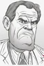 Placeholder: a cartoon middle-aged man with a look of contempt on his face