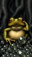 Placeholder: Giant frog background of black vein, human veins, mixing together a lot of them, like a forest, big and small veins a lot of them, crystal balls