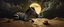 Placeholder: master oil painting by Rembrandt, good afternoon clay moon chill hyper zebra dream smoking trickster golem peeking out of a sand twister whirlwind cocoon, inside a bottle neck