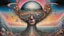 Placeholder: There's Someone In My Head, But It's Not Me - Surreal Tribute To Pink Floyd || psychedelic, in the styles of Otto Rapp and Gerald Scarfe and Hipgnosis, intricately detailed, expansive, maximalist, mixed media, modern colors, epic, stunning, beautiful, magic realism, highest resolution