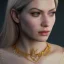 Placeholder: A portrait of a crystalised jewelry ices and gold queen, atmospheric, realistic, unreal engine 5, cinematic lighting, octane render.