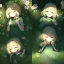 Placeholder: anime girl sleeping in a field of flowers, under a weeping willow tree, with a btterfly on her nose, zoom out