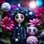 Placeholder: Fake people made of modeling clay, naïve, stars and planets, flowers, naïve, Tim Burton, sparkles, Harry Potter, bokeh