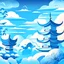 Placeholder: chineese background for game, light blue colors, sky colors with traditional elements, stylized