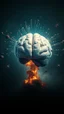 Placeholder: a human brain and eyes floating and crossed with a nuclear explosion