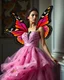 Placeholder: gorgeous photograph full body super model European beautiful woman,dressing gown lady butterfly colorful art conceptual, amazing artwork, hyper detailed, ultra maximalist quality, 12k