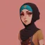 Placeholder: A hejab girl , vectorized , anime , 8k,3d