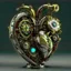 Placeholder: MULTICOLORED COMPLIMENTARY MECHANICAL HUMAN HEART, METALLIC, CLOCKWERK, STEAMPUNK, ANATOMICALLY CORRECT, RETROFUTURISTIC, CINEMATIC