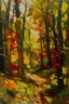 Placeholder: autumn forest in the style of frank Auerbach