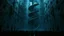 Placeholder: Many Stairs between walls and buildings in bleak prison, a big vertical spiral massive staircasel, the end of which cannot be seen, underneath many black human silhouette, dark blue and gray colors, cold, grim vibe, high detailed, surreal, dark, cinematic