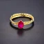 Placeholder: ruby ring with gold braided band, photorealistic