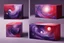 Placeholder: beautiful paintings of purple space on red boxes