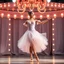 Placeholder: a beautiful balerina in pretty clothing in a modern cifi stage in her performance cinamatic lights .