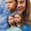 Placeholder: portrait of Greta Thunberg on a plane