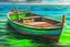 Placeholder: Fisherboat, realistic, colorfull, ocean, small boat, rowing boat