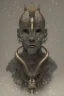 Placeholder: shiny black male African Egyptian alien, cracks in the voodoo head, wicked, eyes, crown, Elephant, 8k, finely detailed, photo realistic, tiger turquoise skull head gold dragon space alien snow skeleton gold hornytoad silver crown silver eyes