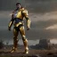 Placeholder: a lone paladin wearing golden armor, no helmet