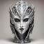 Placeholder: dungeons and dragons; a porcelain elven lady death mask with ornate silver filigree.