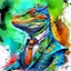 Placeholder: dnd, fantasy, watercolour, humongous strokes, stylistic, portrait, illustration, anthropomorphic lizard, furaffinity