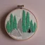 Placeholder: foggy forest embroidery hoop