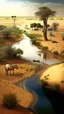 Placeholder: Africa, farming, river and desert