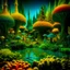 Placeholder: Odd swamp landscape with odd beings surreal abstract Max Ernst style, 120mm photography, sharp focus, 8k, 3d, very detailed, volumetric light, grim, fine art, very colorful, ornate, F/2.8, insanely detailed and intricate, hypermaximalist