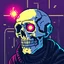 Placeholder: 8 bit pixelart cyberpunk skull,servitor, Comic style