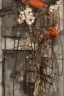 Placeholder: an abstract painting of rusted metal and flowers, by anselm kiefer and lucian freud, rust, scaffolding, iron cladding, decay, mixed media, textured, anatomically correct, beautiful perfect face, sharp focus, highly detailed