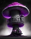 Placeholder: A singular weird floating mushroom house in space. black white and cmyk colors, Dark cosmic galactic interstellar. Detailed Matte Painting, deep color, fantastical, intricate detail, splash screen, hyperdetailed, insane depth, concept art, 8k resolution, trending on Artstation, Unreal Engine 5, color depth, backlit, splash art, dramatic, High Quality Whimsical Fun Imaginative unusual, good composition