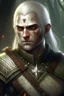 Placeholder: white hair, witcher, light armor, 2 swords, scars, witcher eyes, young