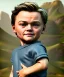 Placeholder: Leonardo di caprio toddler, full body, shoe, car, dramatic lighting, hyper realistic