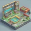 Placeholder: Videogame interface, somcity300. Pokemon center tycoon.