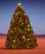 Placeholder: festive Christmas tree in a vast desert