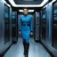 Placeholder: Aboard a Star Trek ship, a woman in classic short blue uniforms stand in the elevator. Her distress is palpable: she covers her ears and let out screams, her expressions filled with turmoil, her black boots ground her in the reality of the moment. The backdrop is made of TOS computer panels