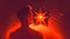 Placeholder: An reddish-orange star fires up inside of man's chest, his sihlouette is foggy and obscure while the star is beautiful and bright