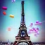 Placeholder: concept art, highly detailed, eifel tower made of candies, eifel tower paris, made of candies, tower built with candies, ultra realistic, ultra high quality, professional photography, cinematic, volumetric light, paris background, eifel tower in paris, photo