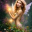 Placeholder: bright fairy, beautiful portrait, flowery landscape