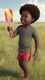 Placeholder: Black child enjoying popsicle