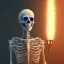 Placeholder: a skeleton archer with a glowing firehead, steam punk, realistic, made in octane, cinematic, ultra-realistic, extremely detailed octane rendering, 8K, VRAY Super Real ar 2:3, dof photorealistic futuristic 50mm lens hard lighting dark gray tintype photograph, realistic lighting, sepia color