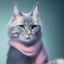 Placeholder: Cat, black, hyperrealism, masterpiece, expert, 8K, sharp focus, cinematic lighting, pink, green, blue