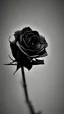 Placeholder: mekarnya 1 tangkai bunga mawar berwarna hitam dengan suasana suram