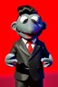 Placeholder: Waist up muppet Portrait, Kim Jong-un muppet doll, black suit, photo studio, red background, unreal engine 5, concept art, art station, god lights, ray tracing, RTX, lumen lighting, ultra detail, volumetric lighting, 3d.