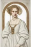 Placeholder: portrait of a renaissance woman on a white background